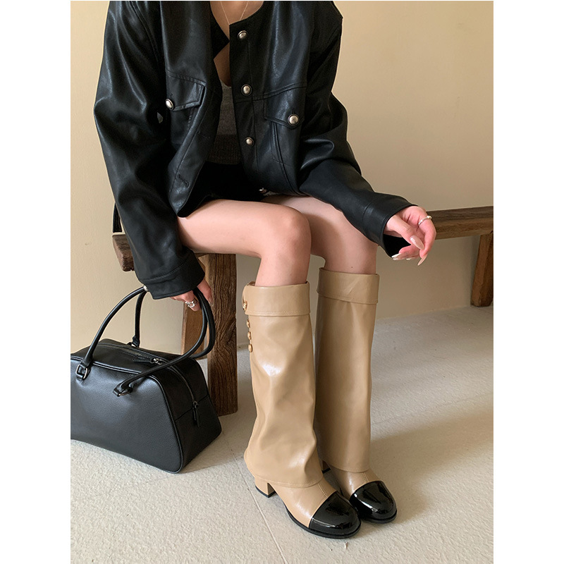Sock Boot Women - Stivali da cavaliere color block con