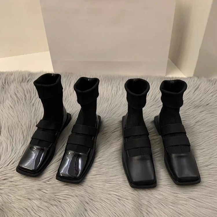 Women Shoes Zara - Calzini lavorati a maglia quadrati in