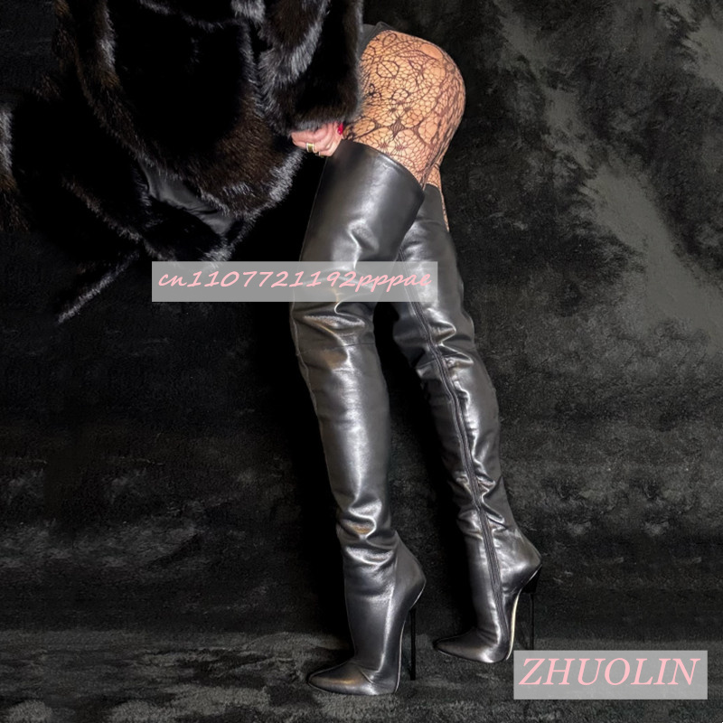 Sock Boot Women - Stivali sopra il ginocchio neri opachi