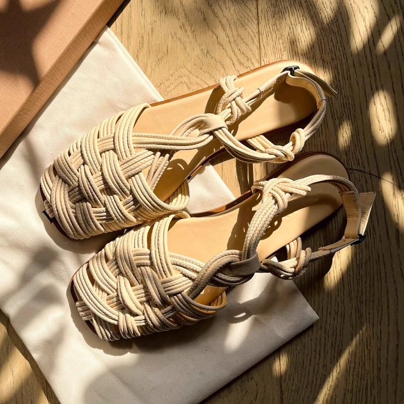 Women'S Shoes Hands Free - Sandali Romani Vintage Intrecciati a Mano